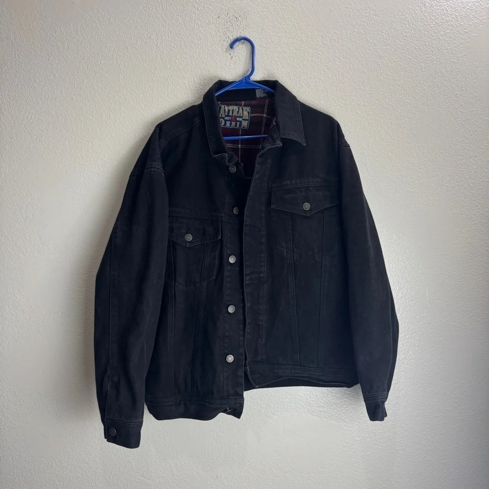 Attrak Fleece Lined Denim Jacket Size Large